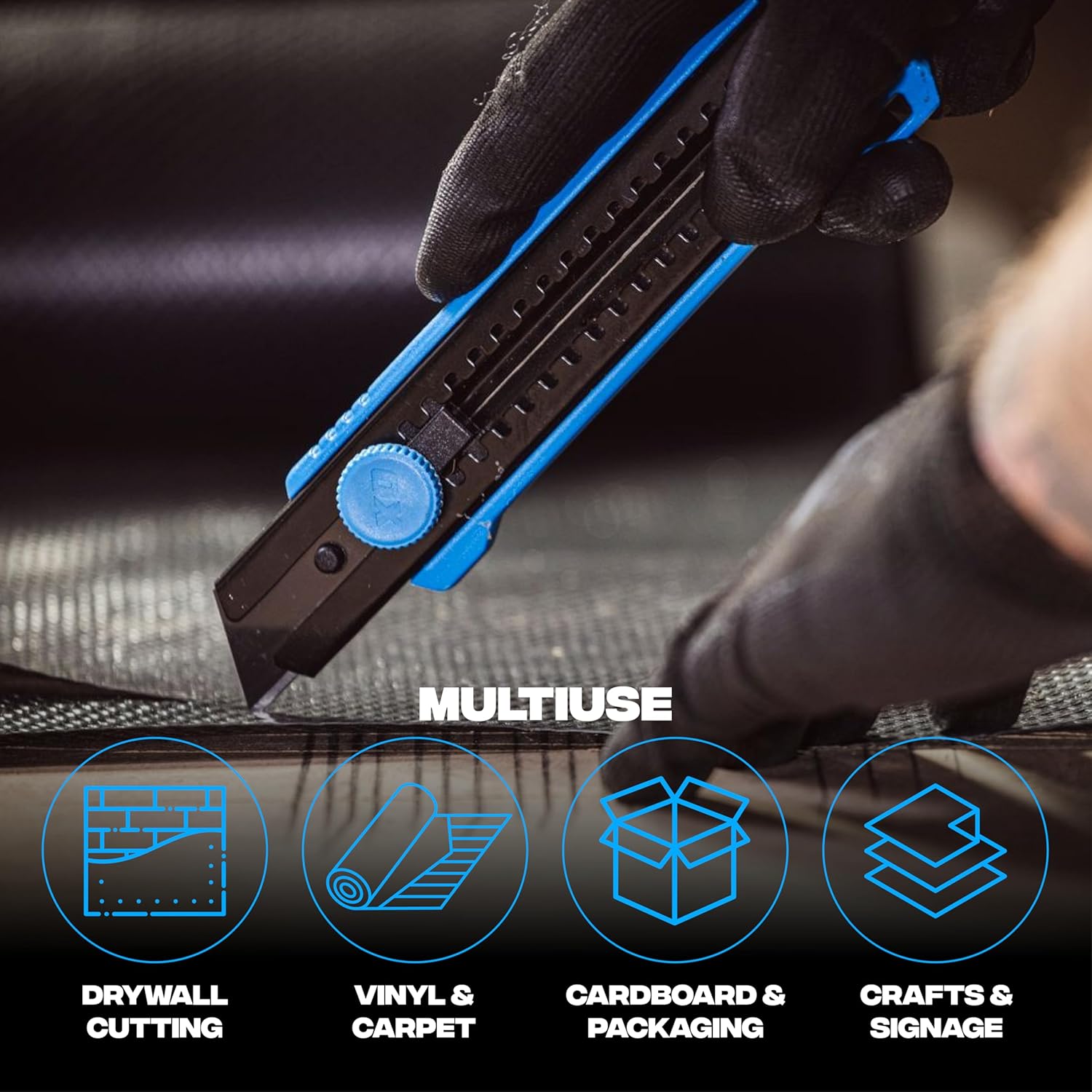 OX Pro Snap Off Utility Knife 25mm - Aluminum Heavy Duty Body with SK5 Snap Blade Utility Knife Retractable with Twist Lock - Heavy Duty Box Cutter