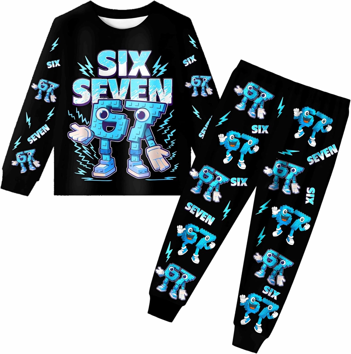 Kids 67 MEME Hoodie Boys Girls Six Seven Sweatshirt Youth 6 7 Number Clothes 4-12Years