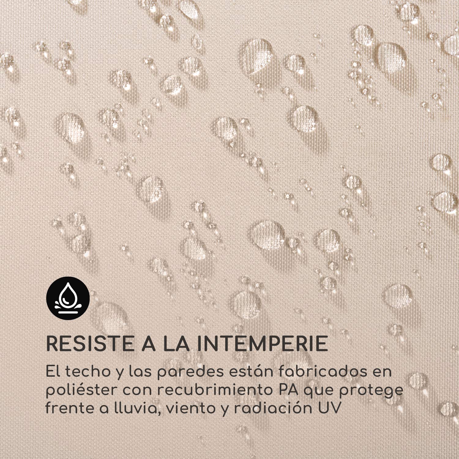 Blumfeldt Mondo - Carpa para Fiestas Tipo pérgola, Carpa para jardín, tamaño: 2,95 x 2,6 x 2,95 m, 4 Paneles Laterales, EasyMount Concept, protección contra la Intemperie: UV/Viento/Lluvia, Beige