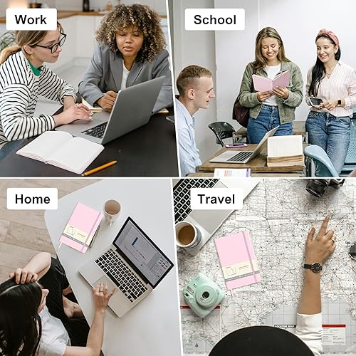 Vista 39 de Comix Paquete de 6 cuadernos rayados para el trabajo, 240 páginas, 5.5 x 8.3 pulgadas, negro, tapa dura, tamaño A5 mediano con rayas universitarias