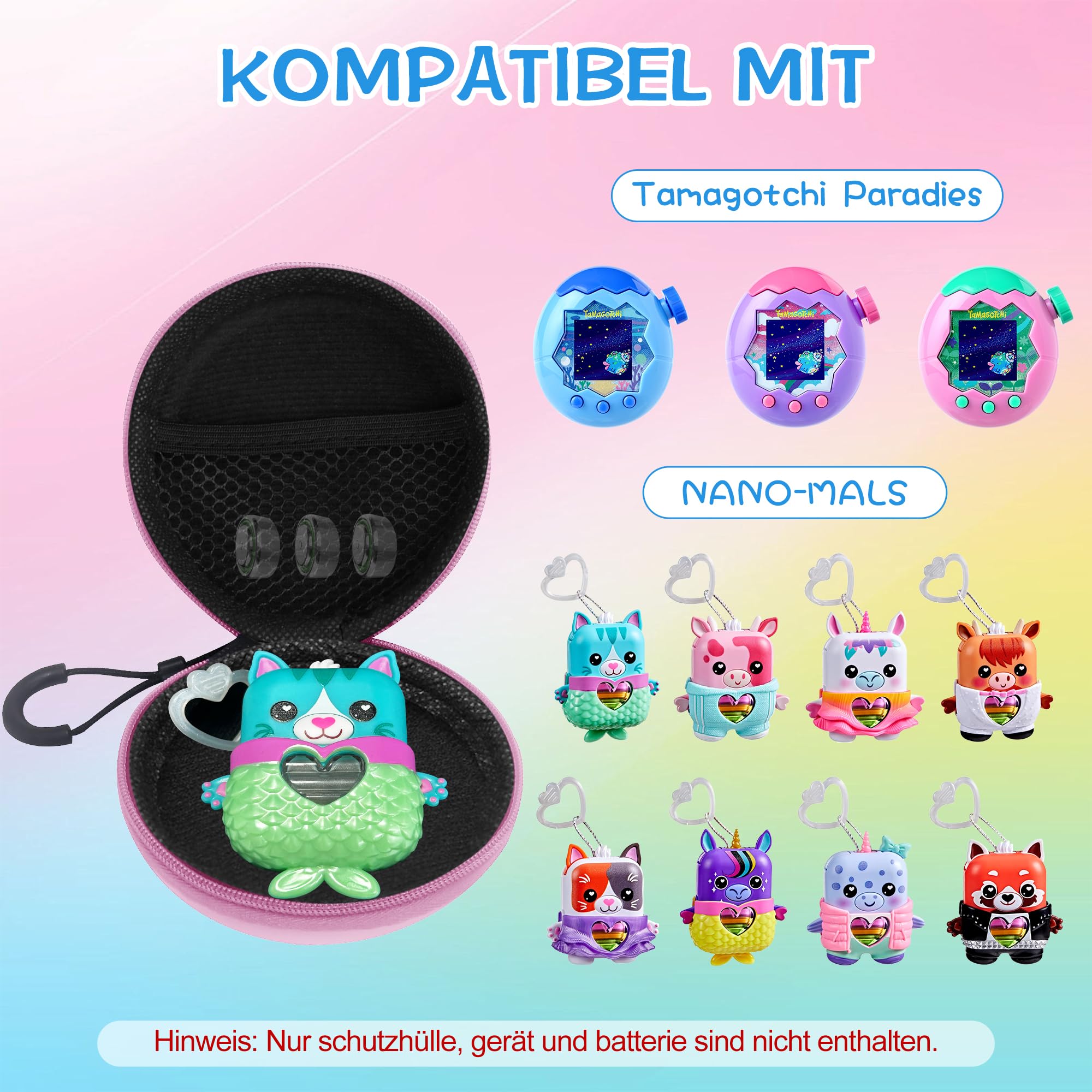 Schutzset für Tamagotchi Paradise – Hartschale aus Eva, Schlüsselband und Halsgurt. Stoßfest, staubdicht, mit zuverlässigem Schutz, Kompakt, einfach zu tragen, perfekt passend (Blau
