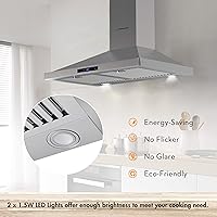 Vista 7 de FIREGAS Range Hood 30 inch Wall Mount,450 CFM Ducted/Ductless Range Hood with Stainless Steel,Stove Hood Vent for Kitchen with 3 Speed Fan,Permanent