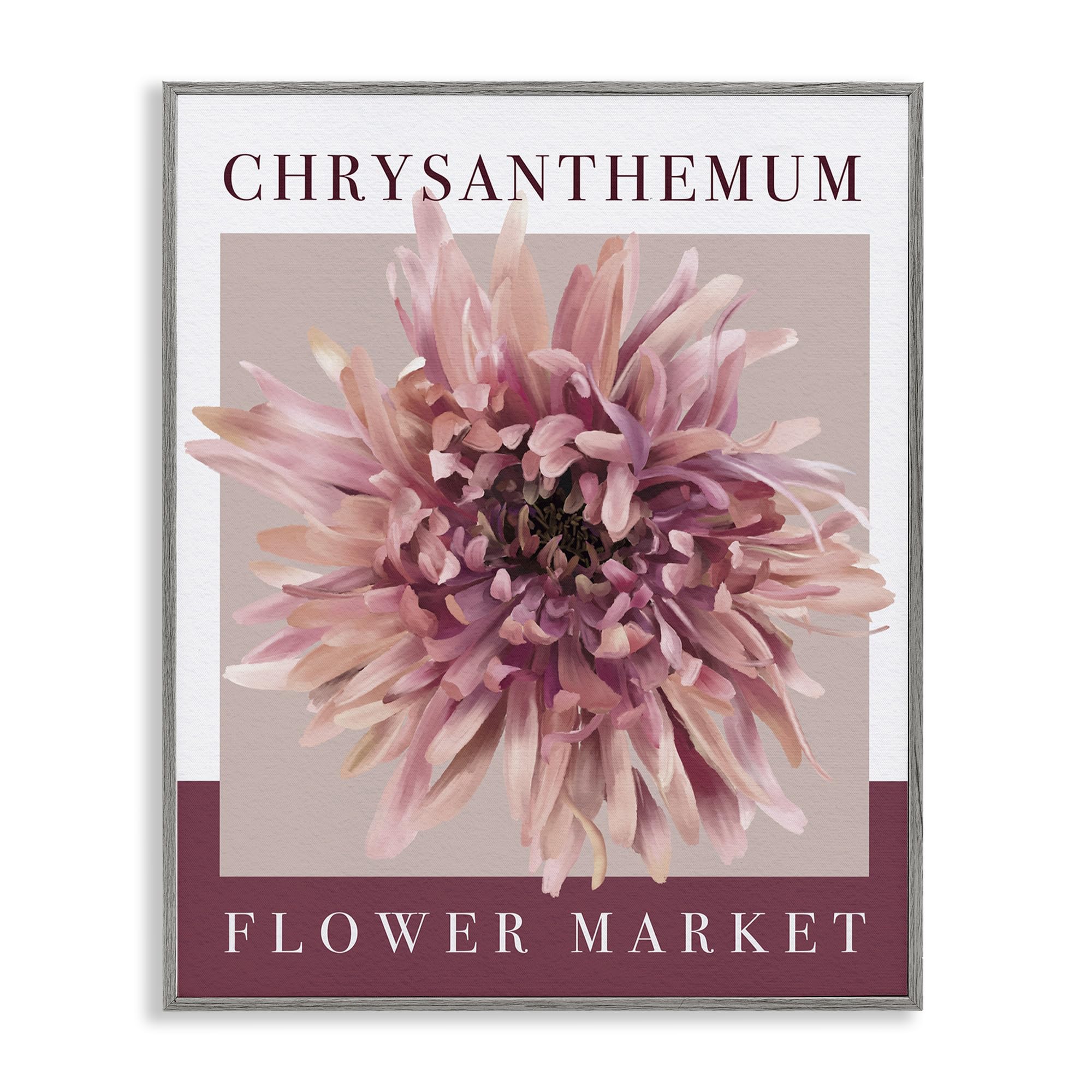 Stupell Industries Farmhouse Gray (Textured) 'Chrysanthemum Flower Market'| Framed Giclee Art