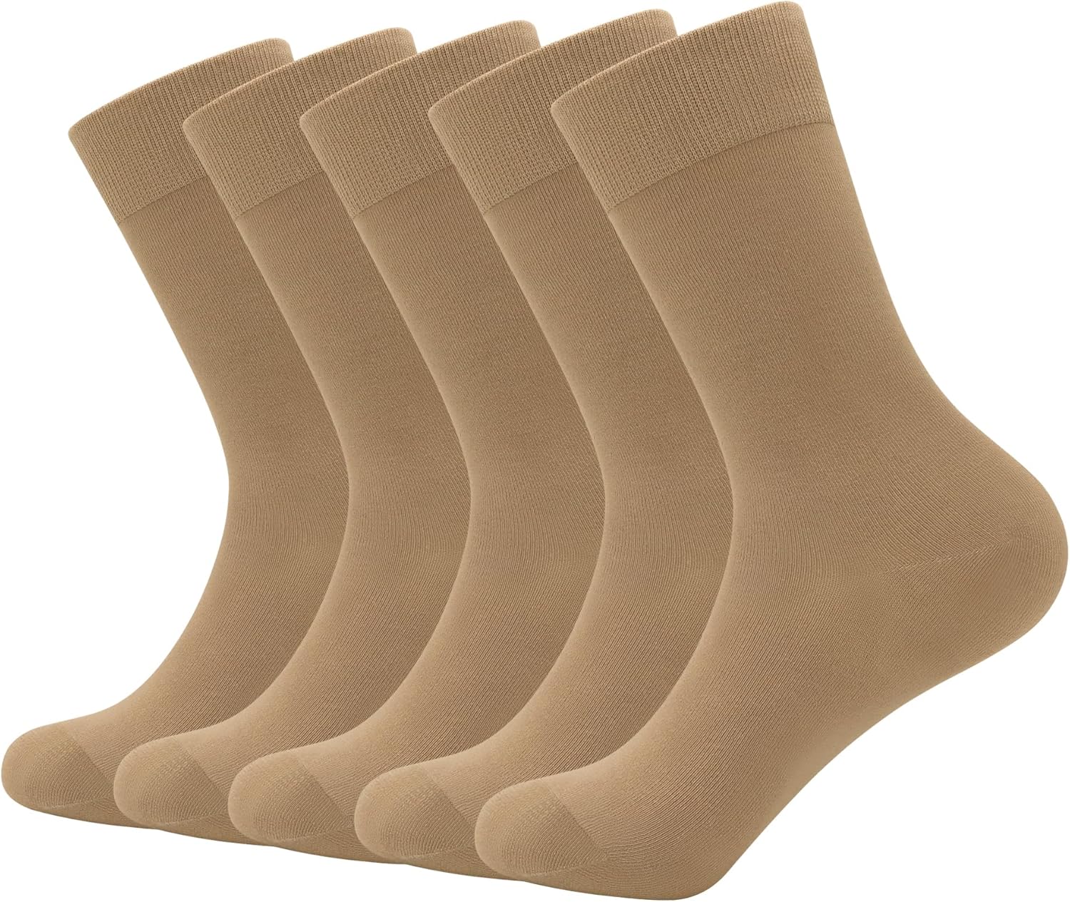 SERISIMPLE Thin Viscose Bamboo Dress Men Sock Soft Crew Anti Odor Lightweight Sock Breathable Comfort Cool Sock 5 Pairs