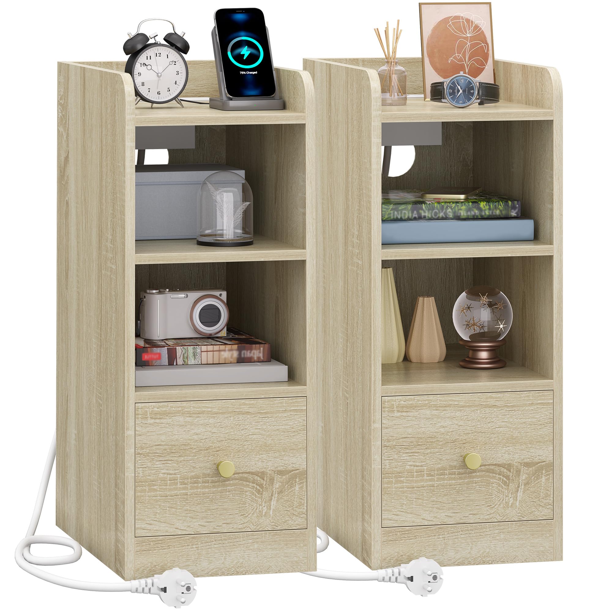 hzuaneri table de chevet lot de 2
