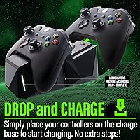 Vista 2 de Nyko Xbox One Power Kit Plus - Rechargeable Battery Kit with 2 Batteries, Micro-USB Charge Cable Not Compatible with Xbox SX Not Compatible with