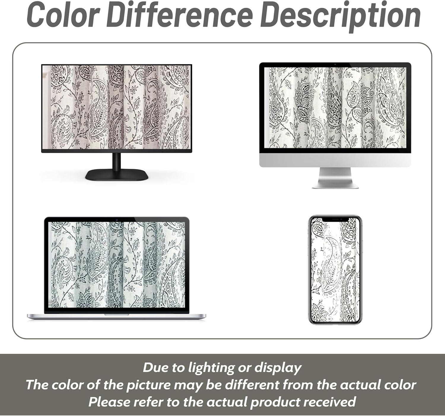 DriftAway Jacob Linen Blend Blackout Valance for Kitchen 18 Inch Length Scroll Floral Paisley Printed Lined Rod Pocket Room Darkening Linen Curtain Valance for Living Room 52x18 Inch Black