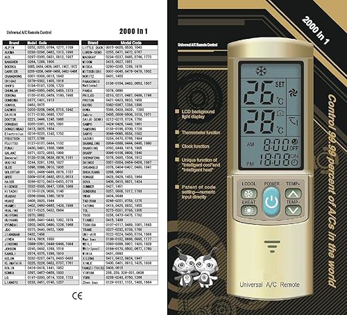 Miniatura 2 de Control remoto dorado para unidades de aire acondicionado Carrier, Trane, Toshiba, Sanyo, Mitsubishi, Fujitsu, Hitachi, Haier, LG, York, Midea,