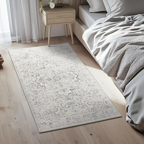 Miniatura 131 de Alfombras Redondas Beige de 4 pies, Alfombra Circular Pequeña Antideslizante Lavable de Pelo Bajo y Fina para Entrada, Cocina, Comedor, Alfombra