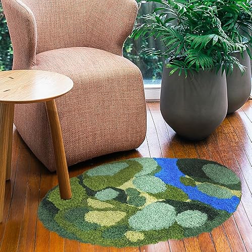 Miniatura 4 de Green Moss - Alfombra de baño con diseño de hojas para baño, microfibra absorbente de agua, estética, antideslizante, de microfibra suave, alfombra