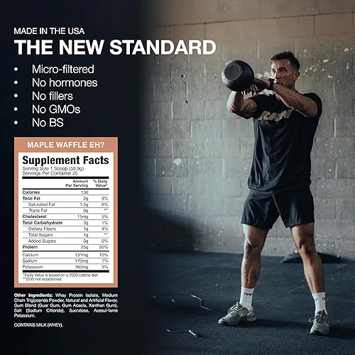 Miniatura 5 de Proteína aislada de suero en polvo RAW Whey Isolate, Maple Waffle Eh (CBUM Itholate)  Polvo de nutrición deportiva 100 % de animales alimentados con