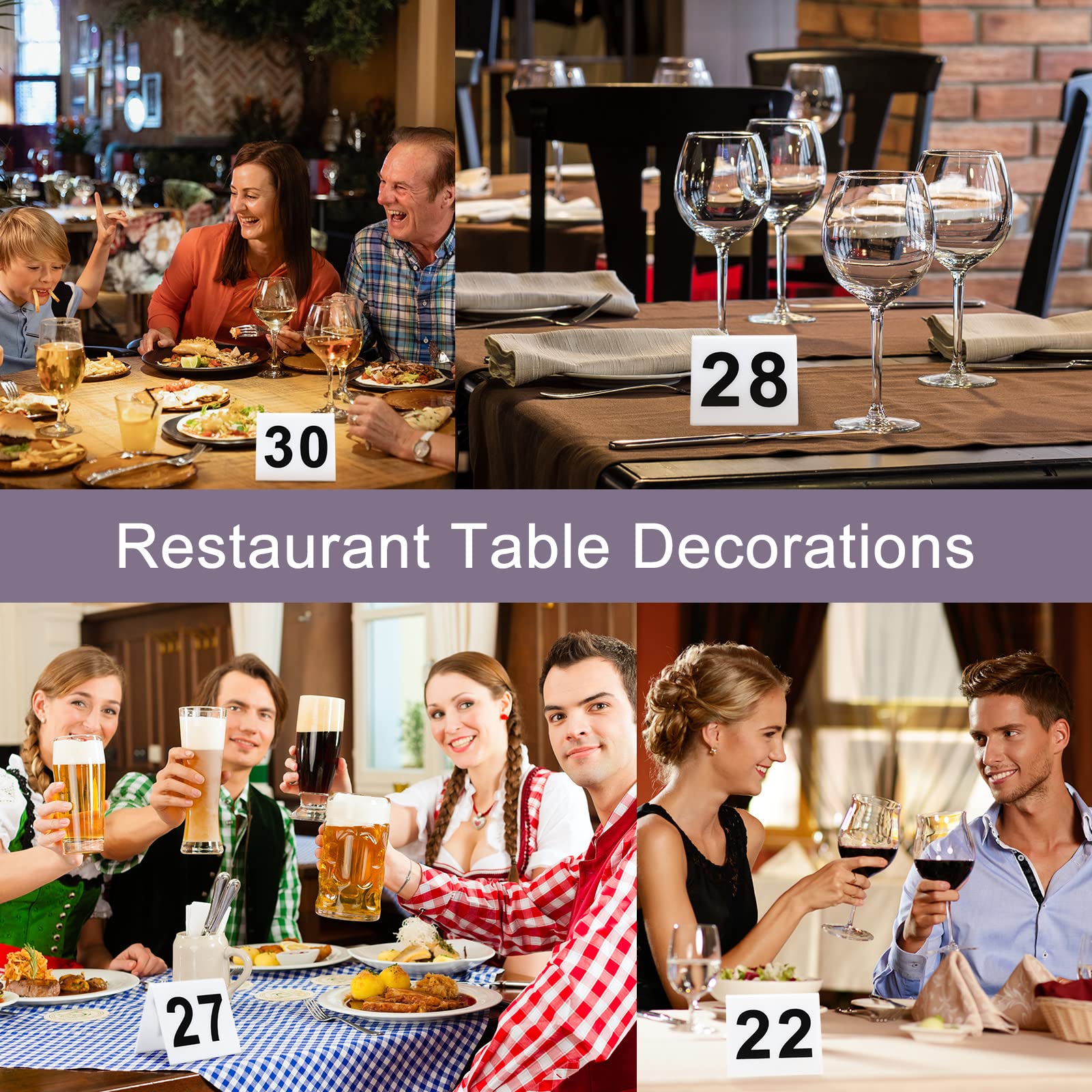 40 piezas de acrílico para mesa de tienda de campaña, números de 1 a 40 mesas numeradas de doble cara para restaurantes, bodas, números de tienda, tarjetas de fiesta, banquetes y artículos de prueba