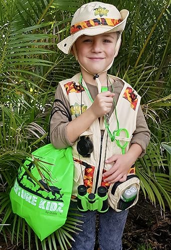 Miniatura 5 de Adventure Kidz - Kit de exploración al aire libre, binoculares para niños con estuche, linterna, brújula, silbato, lupa, mochila. Gran set de regalo