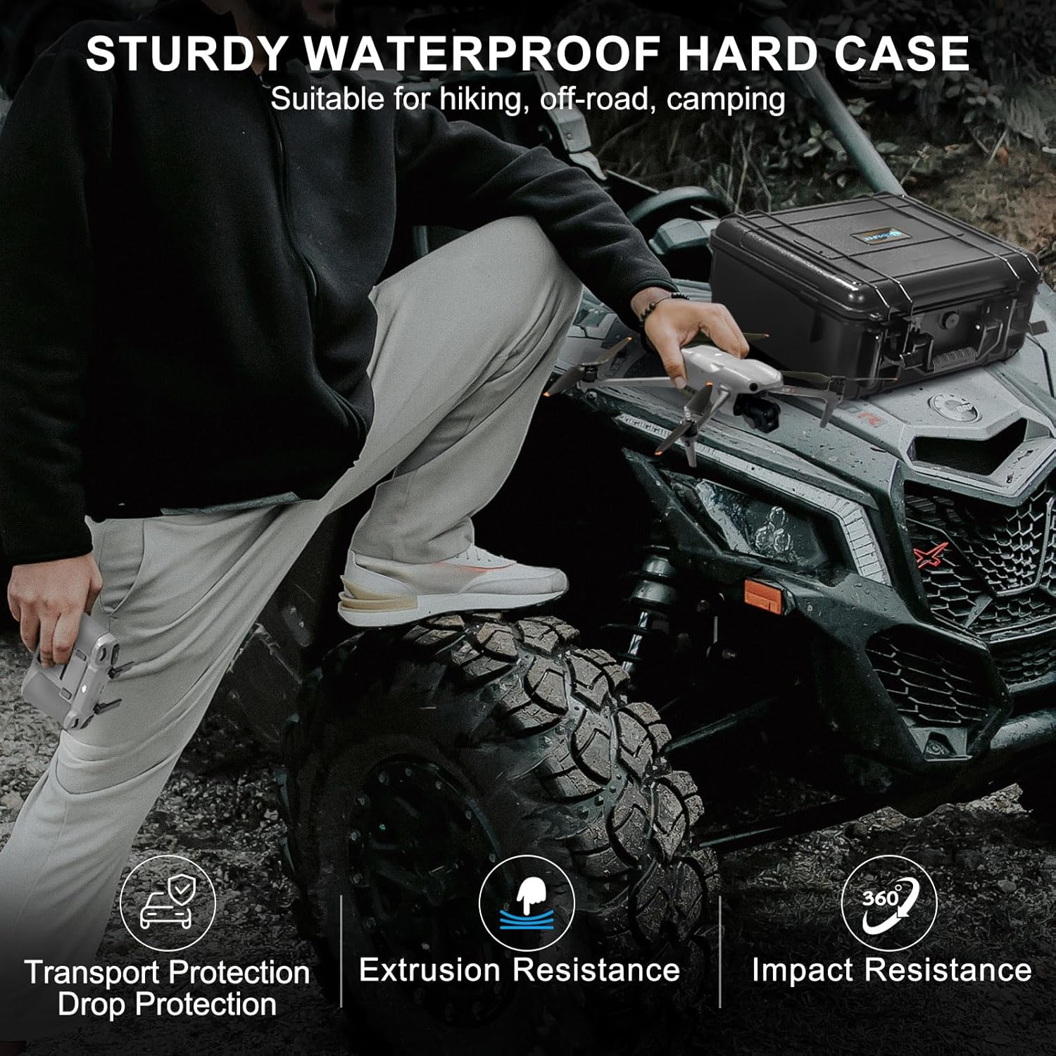 Lekufee Waterproof Hard Case Compatible with DJI Air 3S/3 Drone/Fly More Combo/RC 2/N3/N2 Remote Controller and Accessories (Case Only) - Image 6