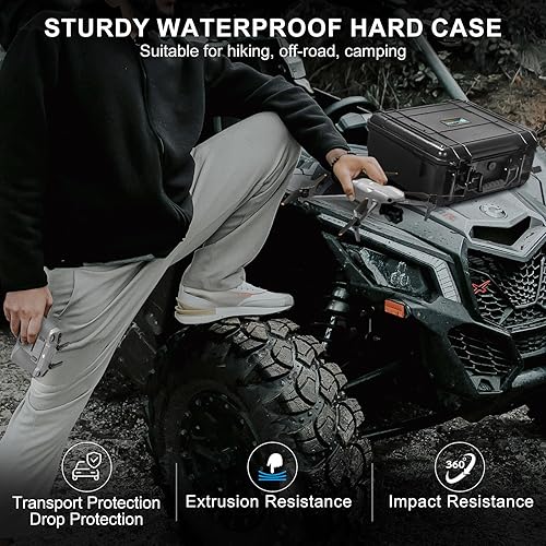 Miniatura 6 de Lekufee Funda rígida impermeable compatible con DJI Air 3 DroneDJI Air 3 Fly More ComboDJI RC 2DJI RC N2 Control remoto y accesorios (solo funda)