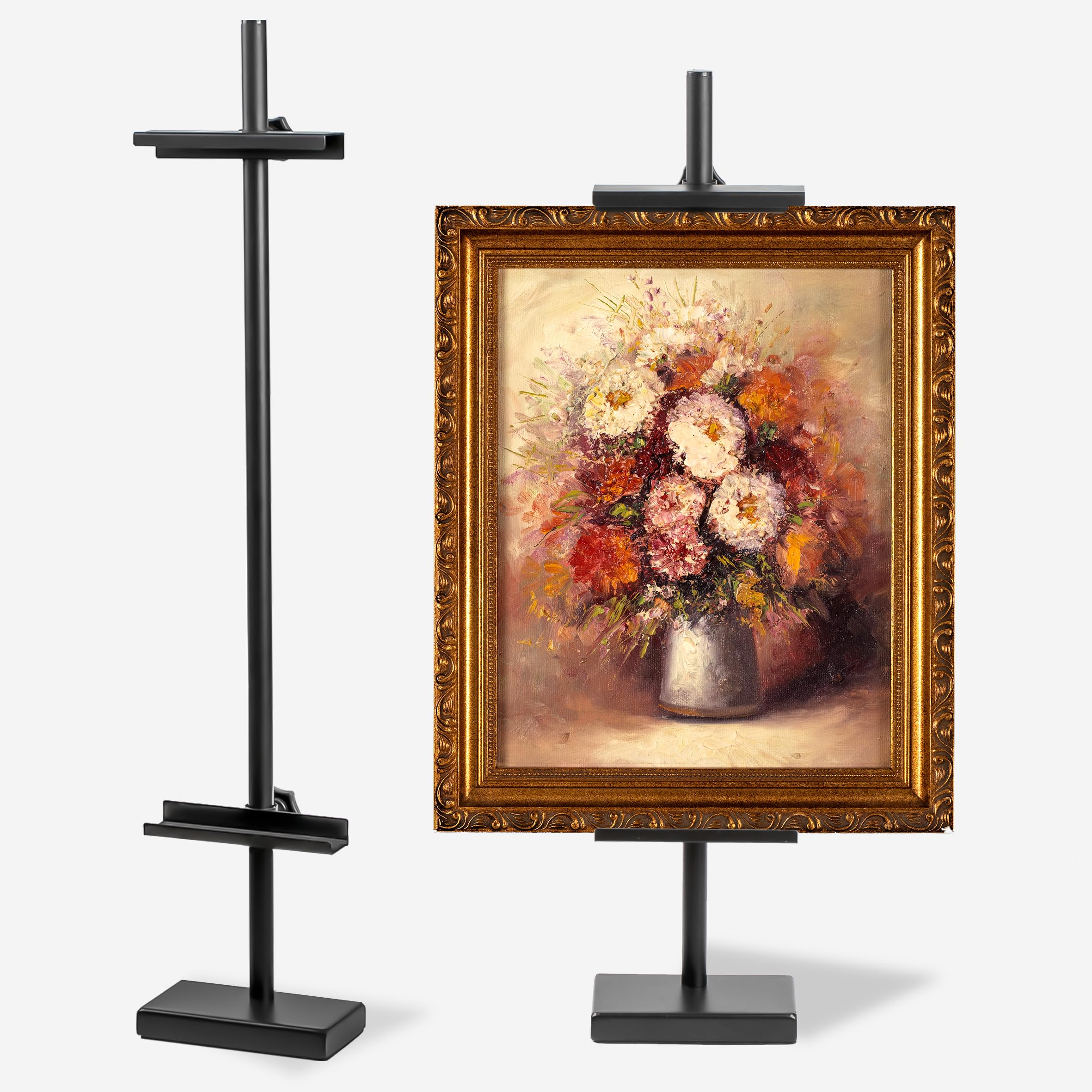 Photo 1 of VELATYVIO Adjustable tabletop easel stand Up to 29.5 Inch Black Metal picture frame stand Picture easels for display Picture holders for Wedding Home Exhibition Art Photo