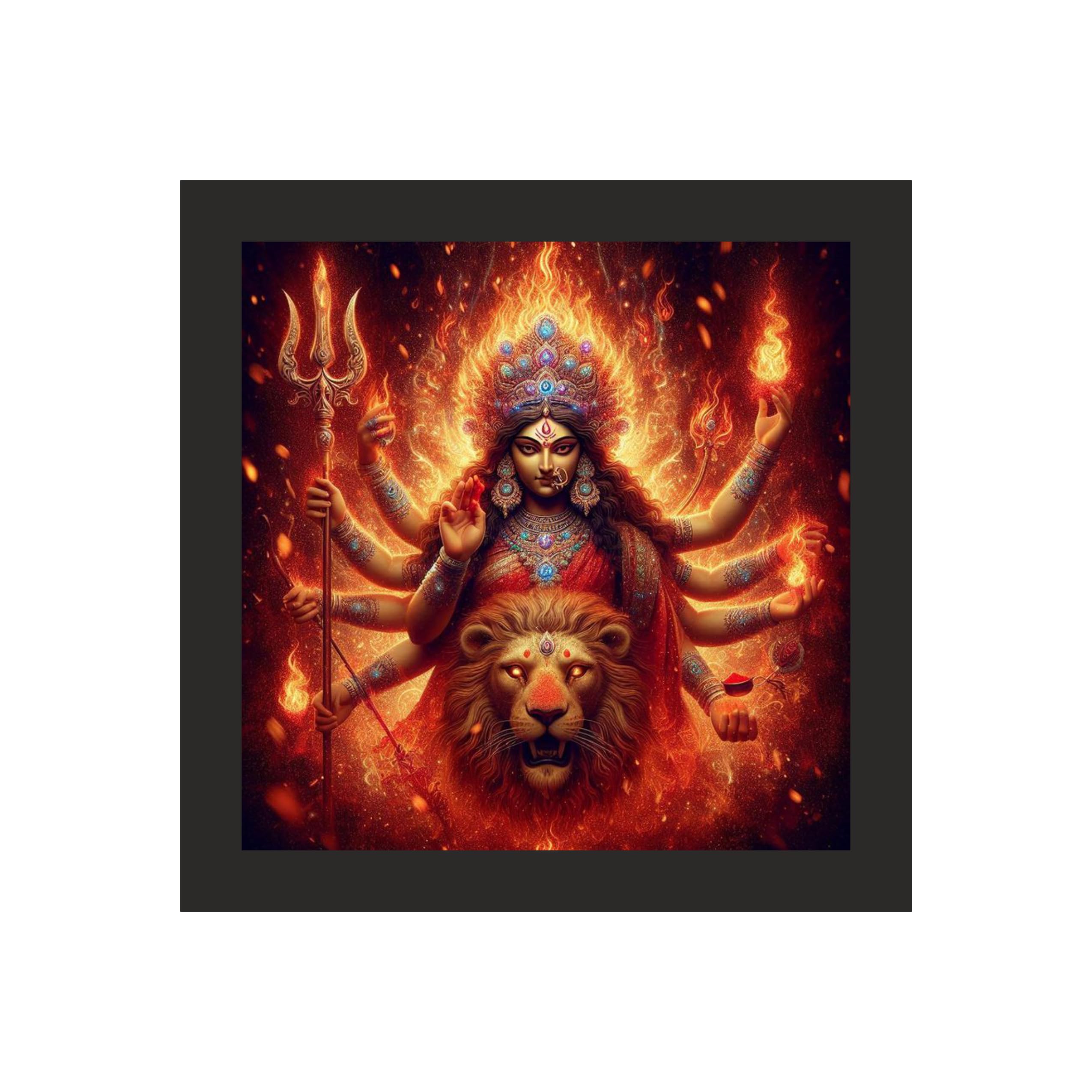 Fiery Maa Durga Wall Art