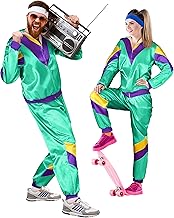 Balinco – Trainingsanzug 80er & 90er Jahre Outfit Retro Unisex – Assi Kostüm für Herren & Damen für Karneval, Fasching, Bad Taste & Mottopartys –Tracksuit Jacke & Hose Größe S-XXL – Minzgrün