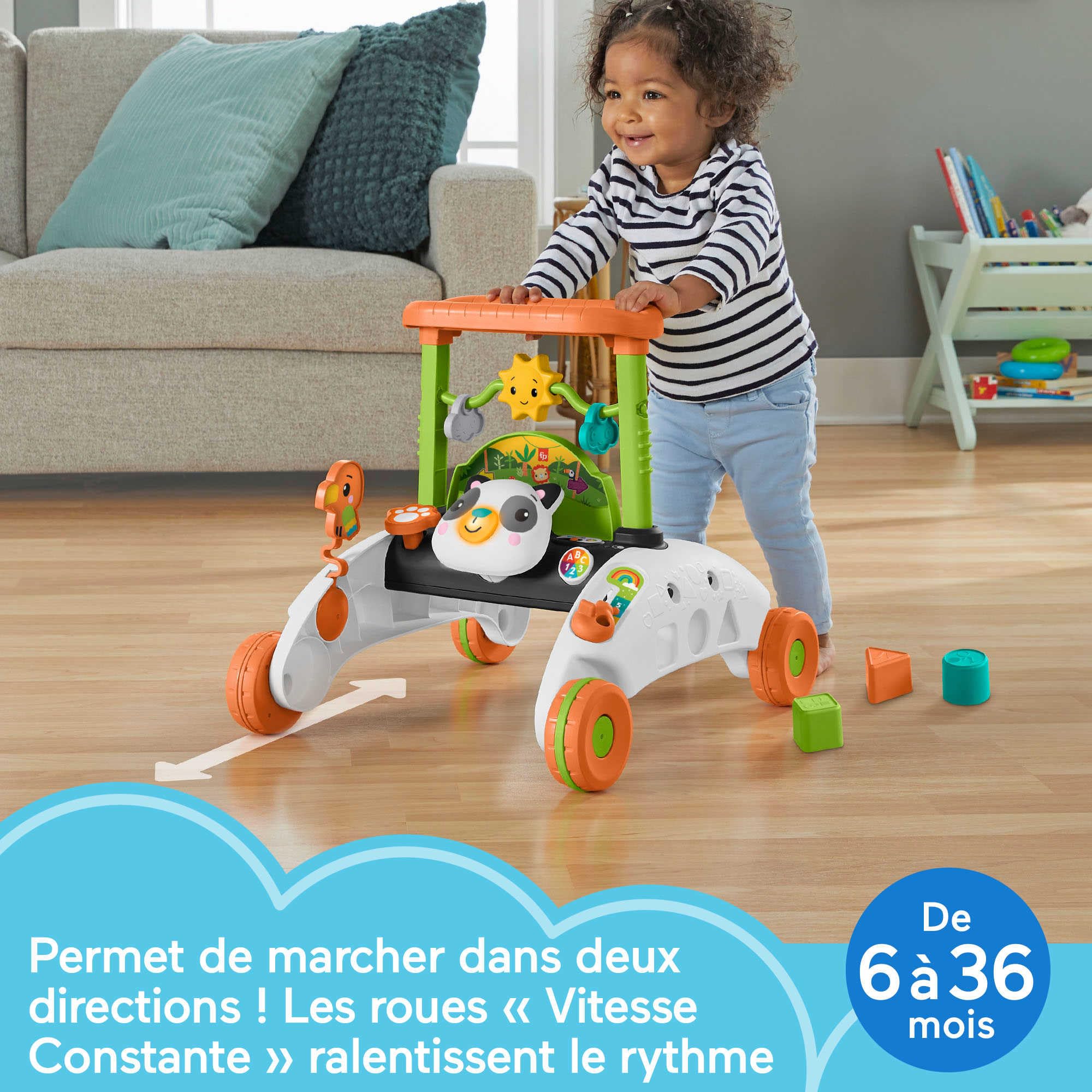 Fisher-Price Trotteur à 2 côtés, Rythme Stable et Réguliertrotteur interactif inspiré des Voitures, Version: Néerlandais; Anglais, UK; Française; Allemande; Italien; Espagnol, Castillan, HJY73