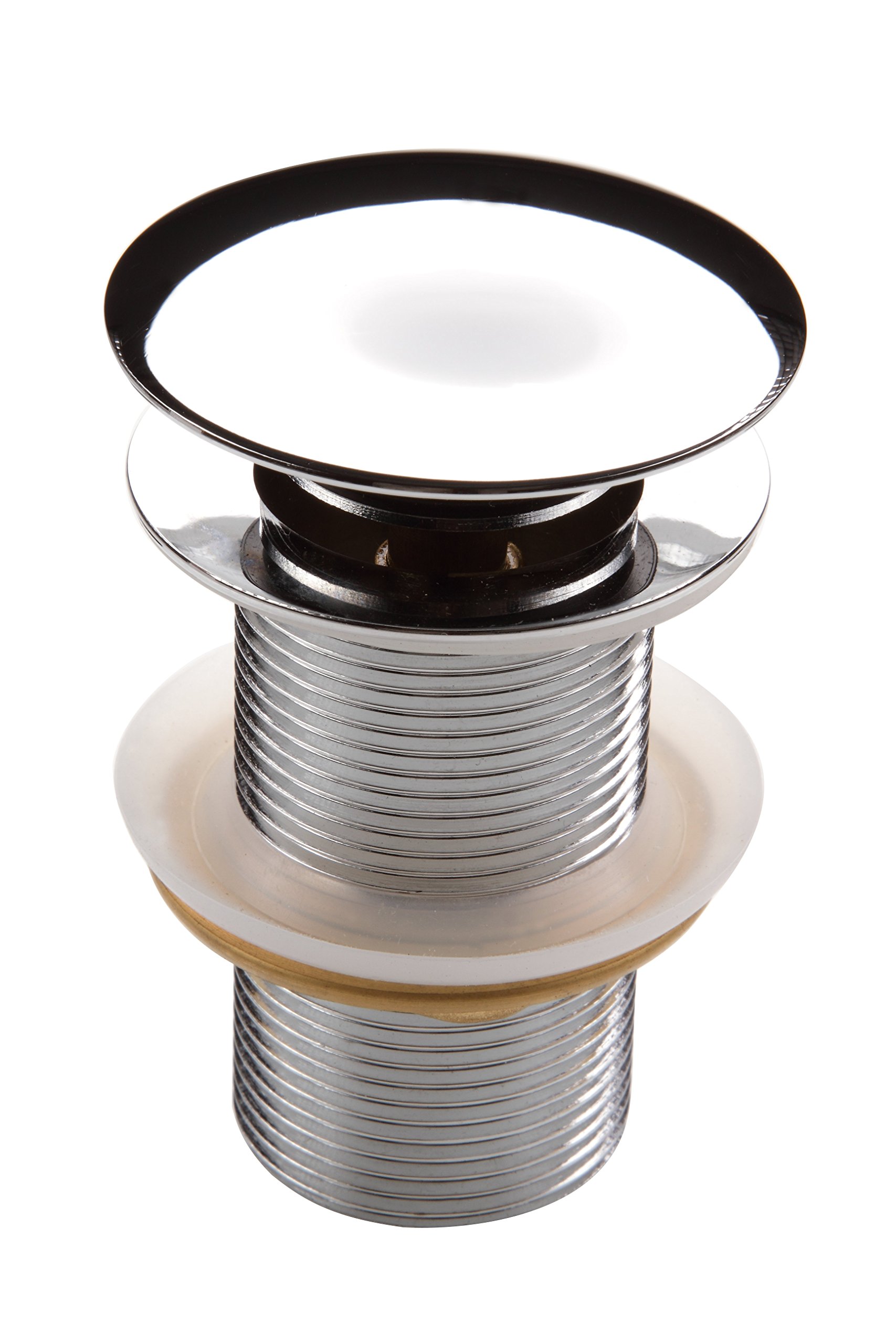 Deante Chromed Click-clack Round Cork Without Overflow NHC 010A, Metal, Grey, 16 x 7 cm