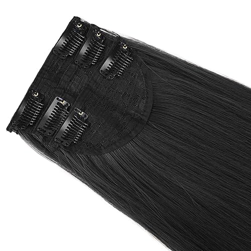 Miniatura 6 de REECHO - Extensiones gruesas de pelo largo y lacio de 24, set de 3 unidades para mujeres o jóvenes con clip