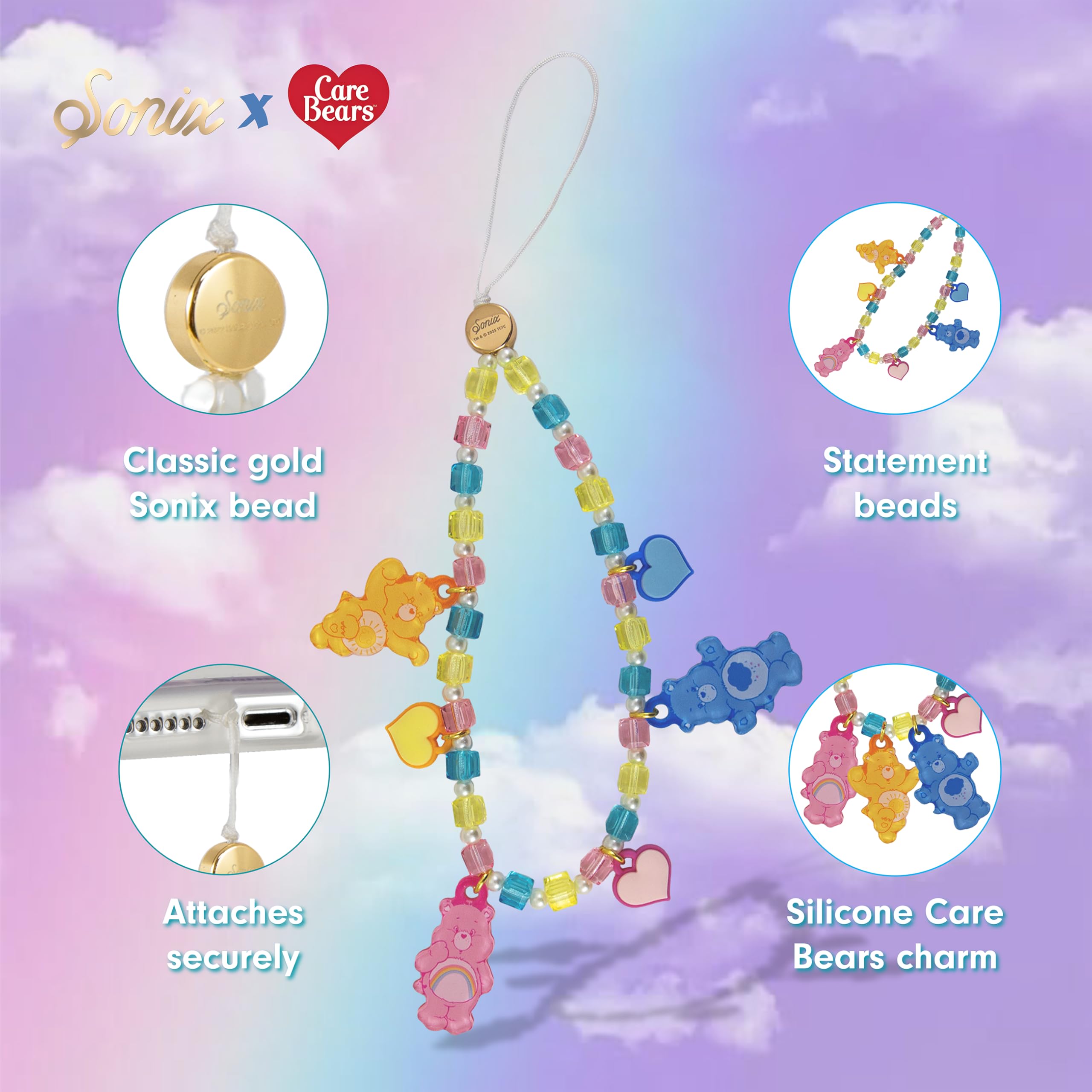 Amazon.com: Sonix x Care Bears Beaded Phone Charm | Beaded