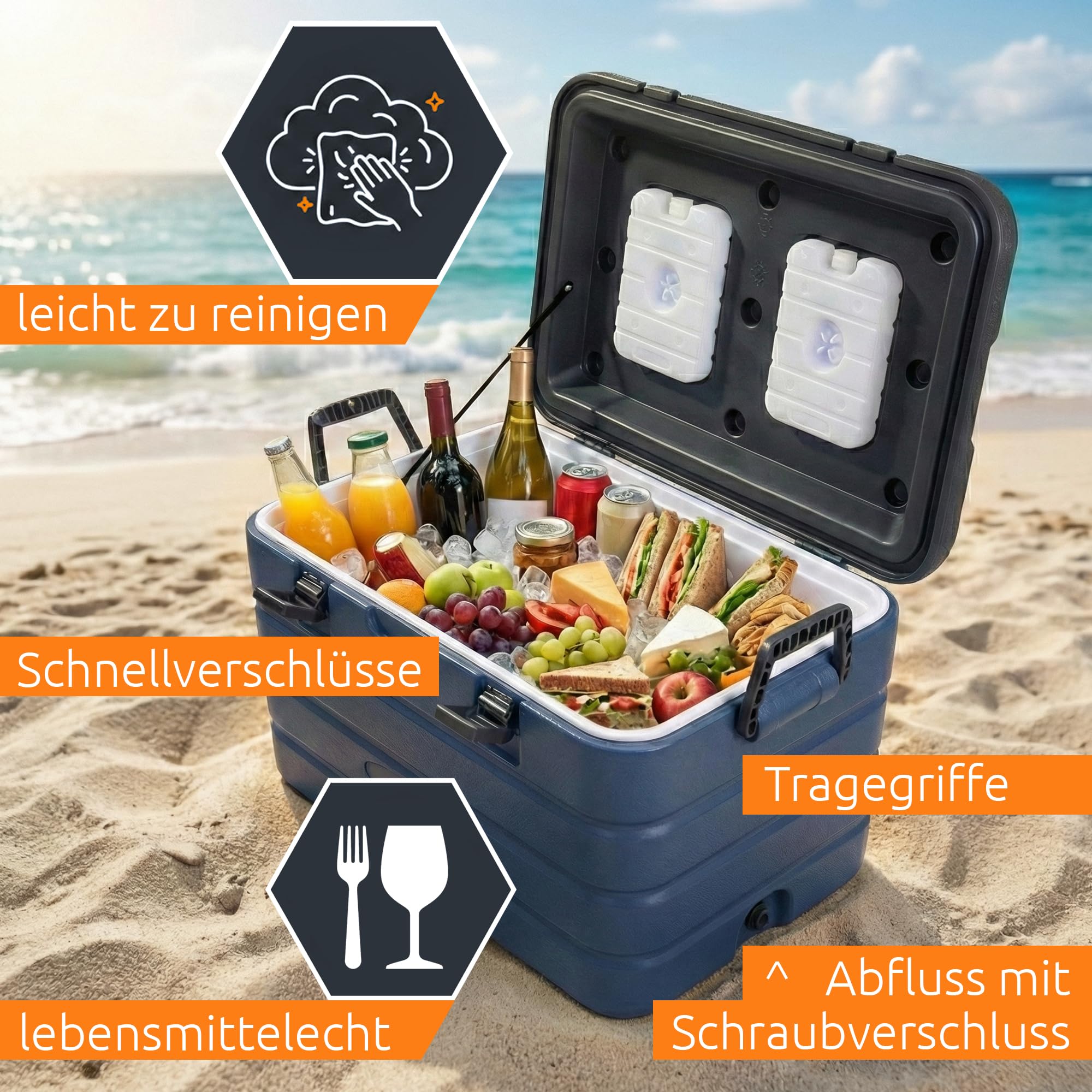 yourGEAR Coolah - Contenitore refrigerante passivo, 60 l, in poliuretano, termico e freddo