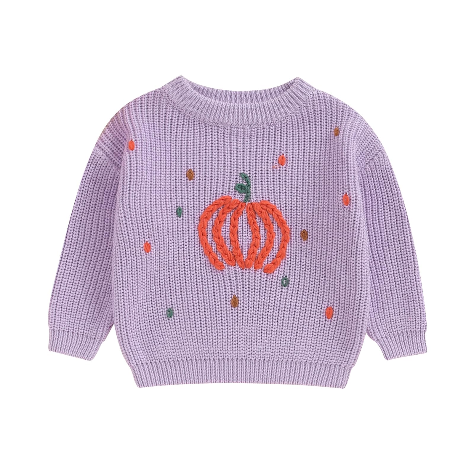 LSFYSZD Toddler Baby Girls Boys Halloween Pumpkin Sweaters Long Sleeve Crew Neck Winter Warm Knitwear Pullover Jumpers Top — view 76