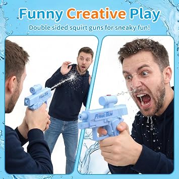 3 Pcs Prank Water Gun - Two-Way Squirt Gun with Reverse Spray, Hilarious Novelty Toy for Summer Parties, Beach & Pool Water Fighting Activities, Funny Gag Gift for Adults
