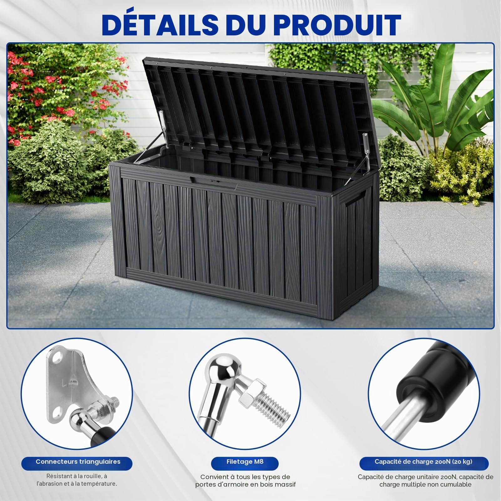 380mm 200N Verin Hydraulique, 2 Lot 20 Kg Vérins à gaz, Universel Réglable à Forte Charge Type L Vérin à Gaz, Adapté Aux Portes De Placard, Outils, Boîtes à Jouets et DIY Créatifs