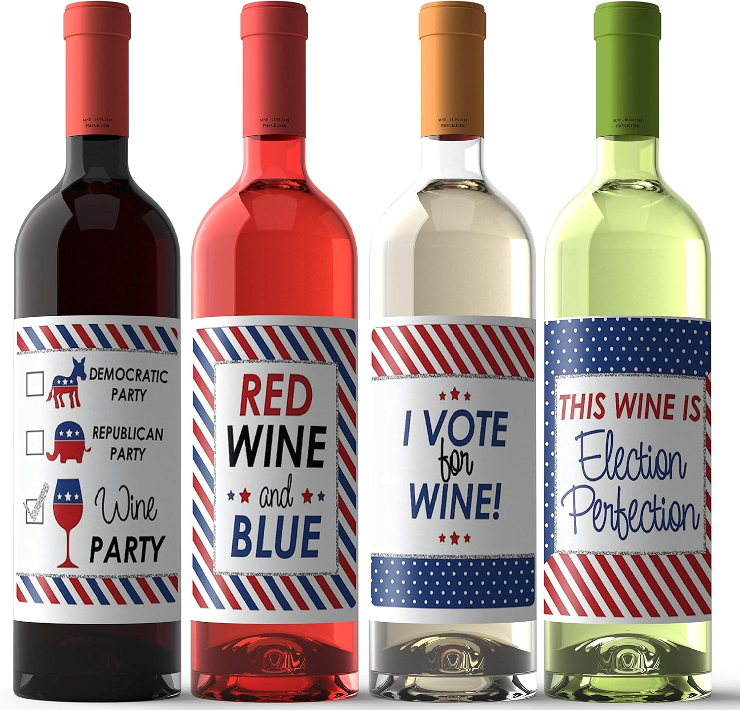 Election Party Wine Labels, Wine Labels for Election - Political 2020, Decorations for Women and Men, Wine Label Stickers, 4 Sticker Labels