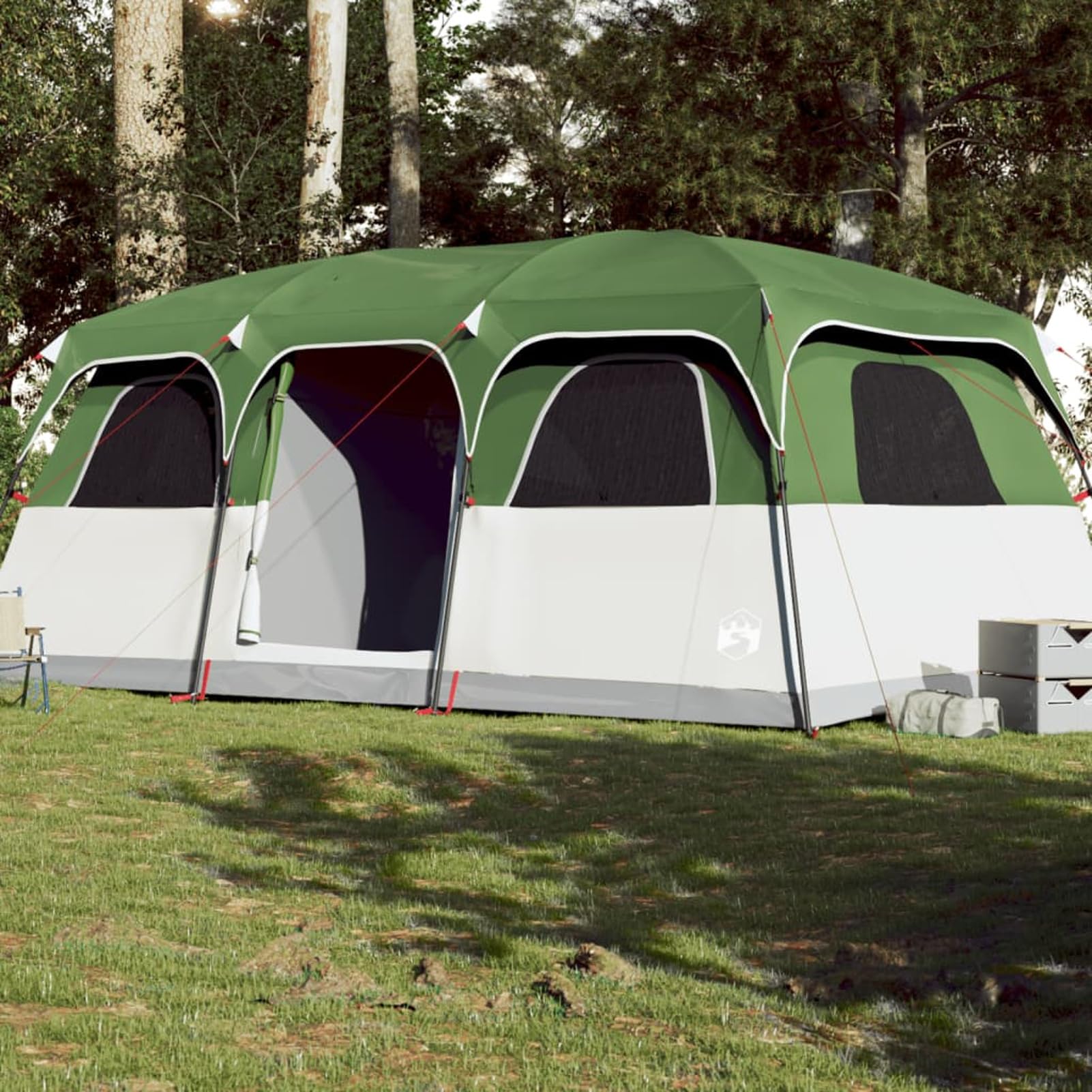 Tenda Familiare a Cabina per 9 Persone Verde Impermeabile,Tenda da Campeggio,Tenda Familiare,Tenda Familiare da Campeggio-94539