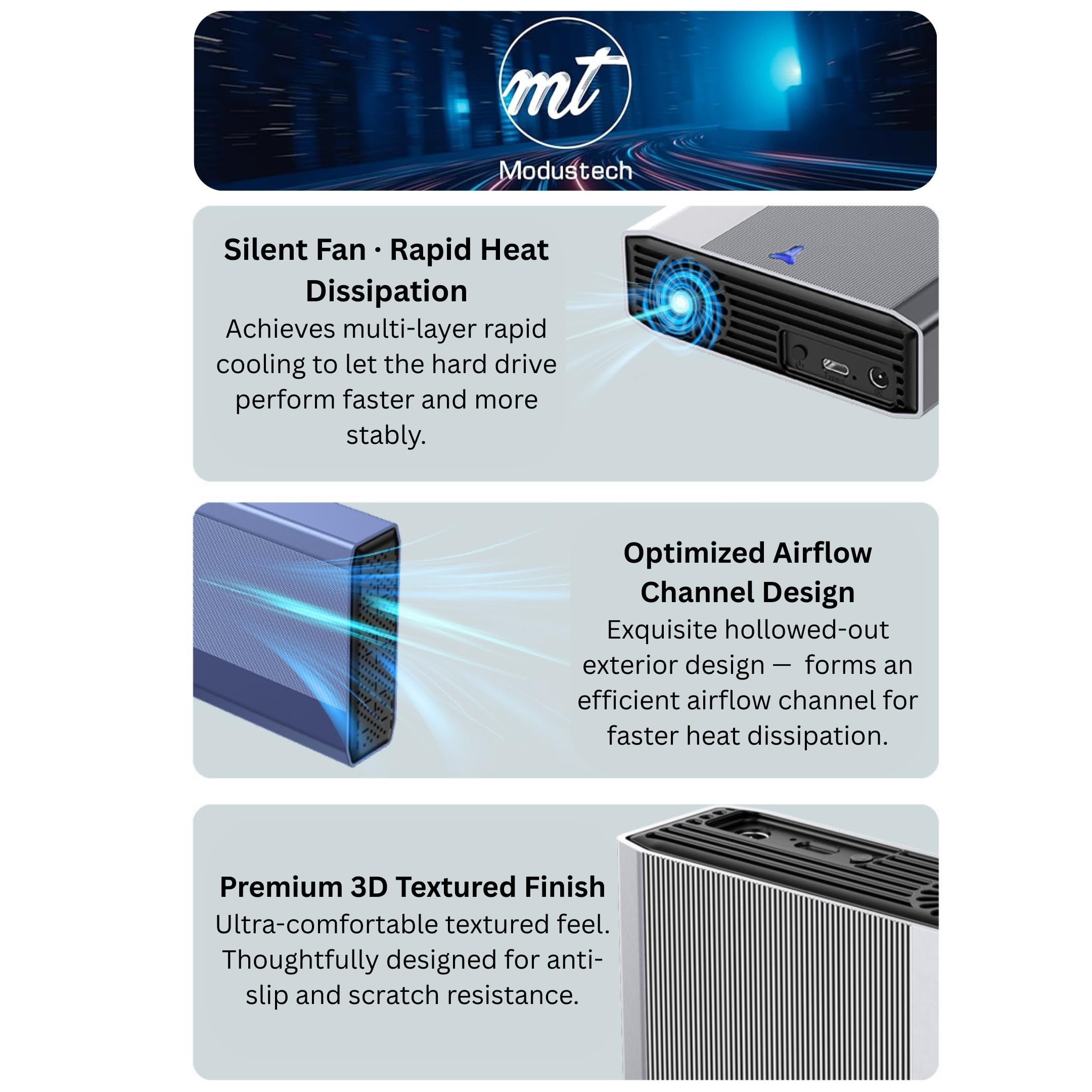 ModusTech 4TB External (DESKTOP) Hard Drive USB 3.1 Type-C - High-Speed Data Storage for PC, Mac, Laptops, and Gaming Consoles - Durable Design, Compatible with Windows, MacOS, Linux (4.0, TB) — view 4