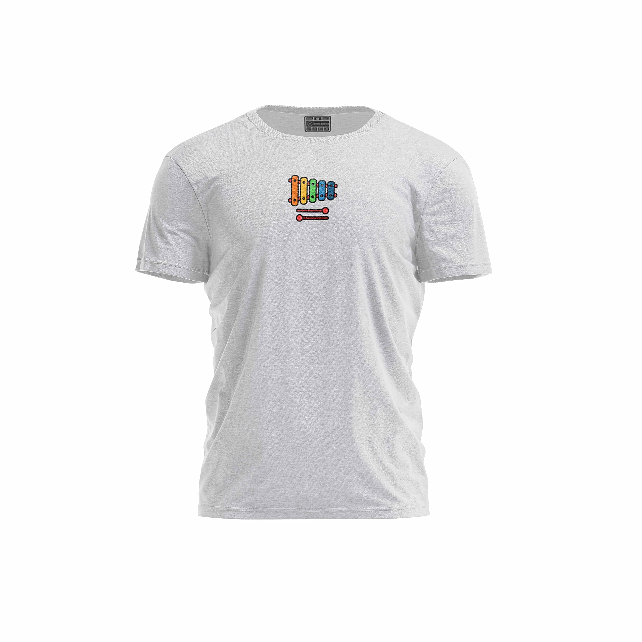 Bona Basics, Digitally Printed, Men's Basic T-Shirt,%70 Cotton%30 Polyester, Grey, Casual, Men's Tops, Size: M