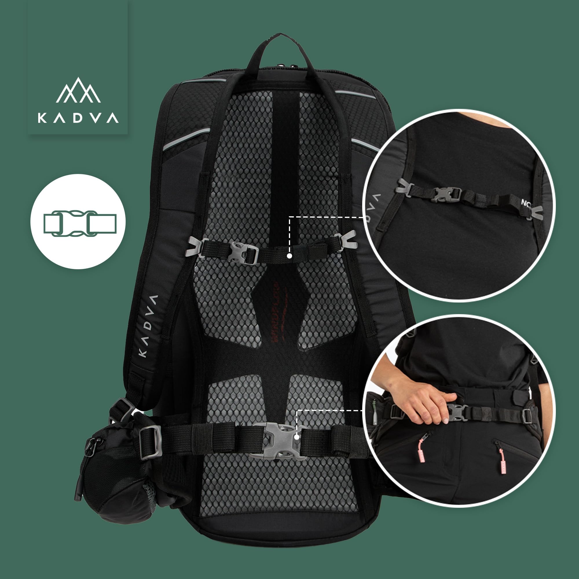 KADVA Escapada Zaino da trekking per attività Unisex - Adulto