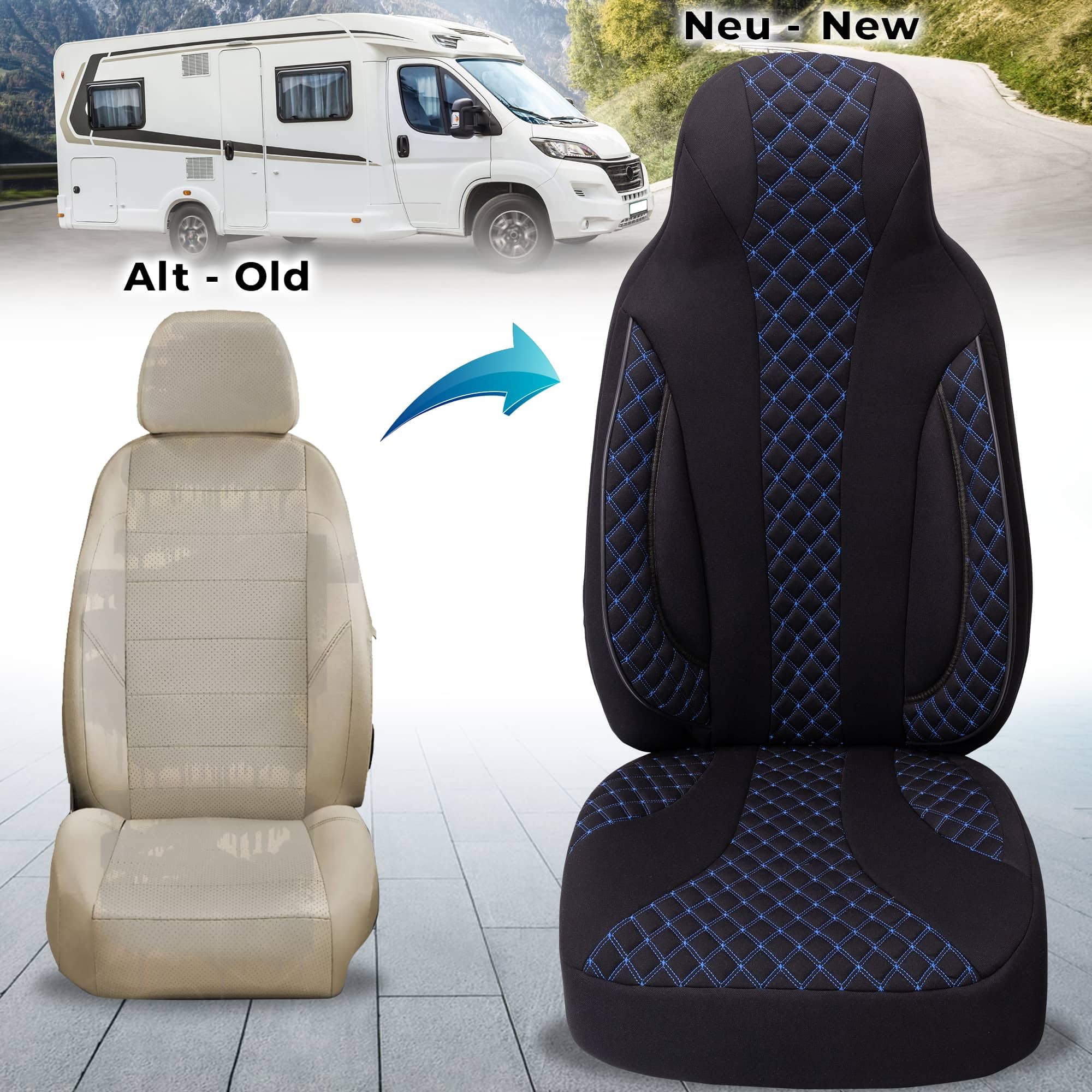 BREMER SITZBEZÜGE Wohnmobil Sitzbezüge Schonbezüge für Pilote Atlas (WPL406)