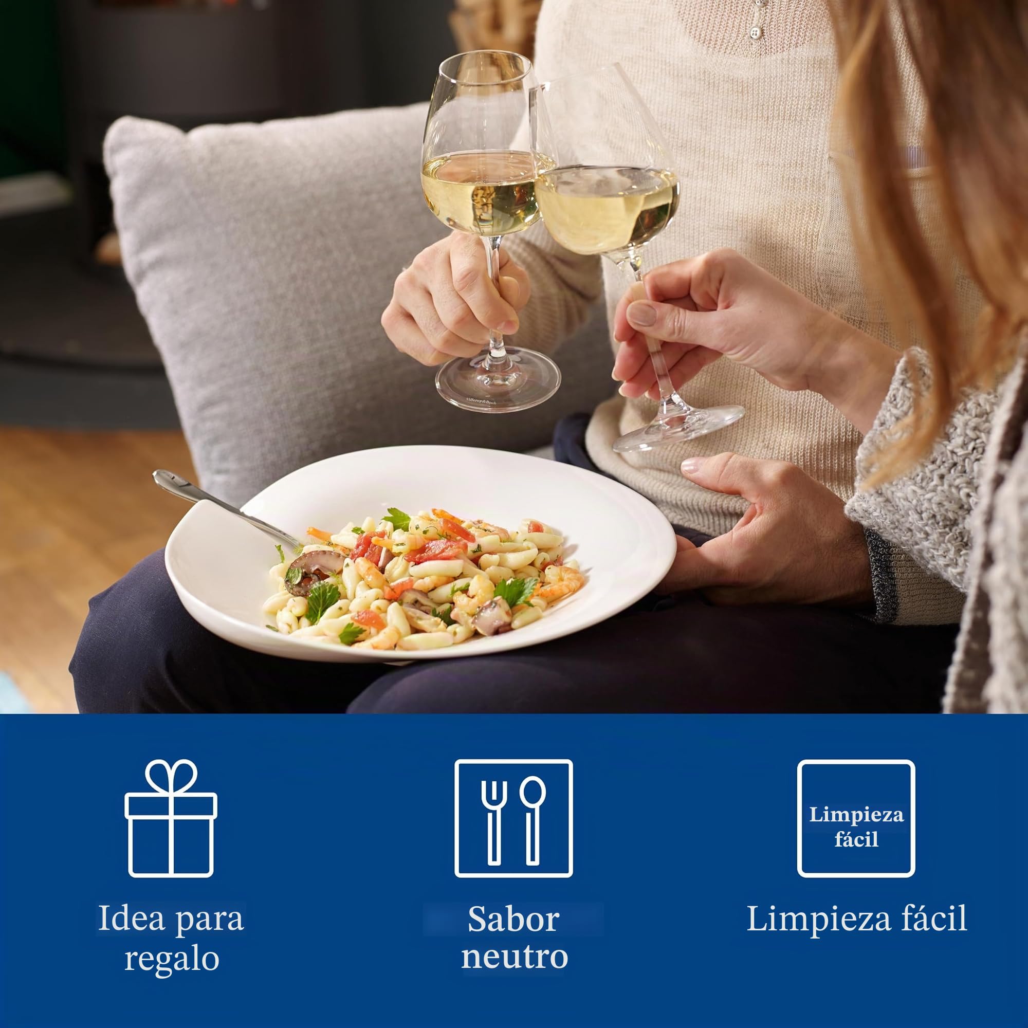Villeroy & Boch Passion Platos para pasta grande, Set de 2, 30,5 cm, Porcelana , Blanco, 2 piezas