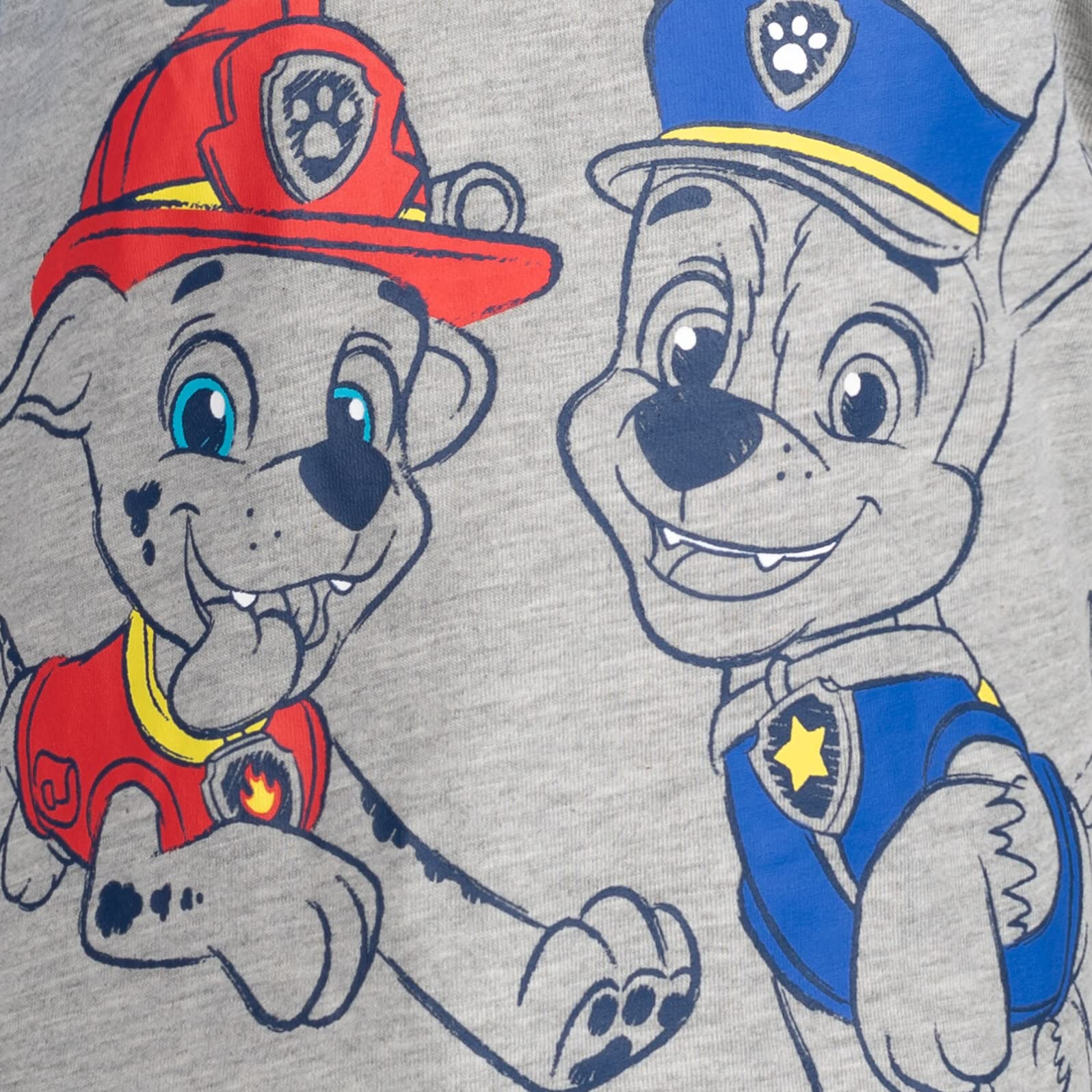 Paw Patrol Nickelodeon Marshall Chase Rubble - Paquete de 2 camisetas gráficas para bebés y niños grandes, Azul/ Gris, 3 años