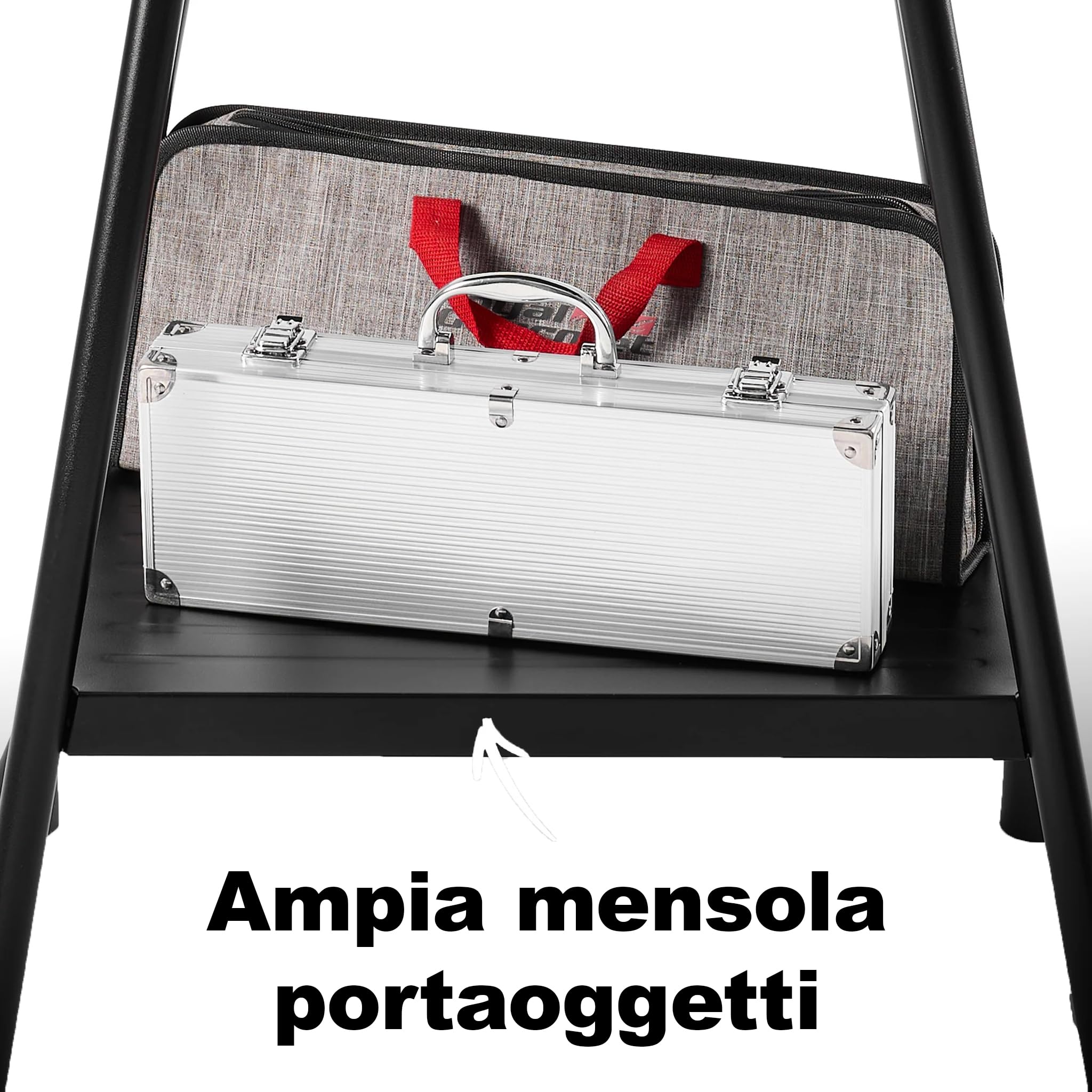 Barbecue a gas 2 fuochi bbq con griglie in ghisa e accensione piezo e mensola portaoggetti - compatto e stabile h. 90,3cm