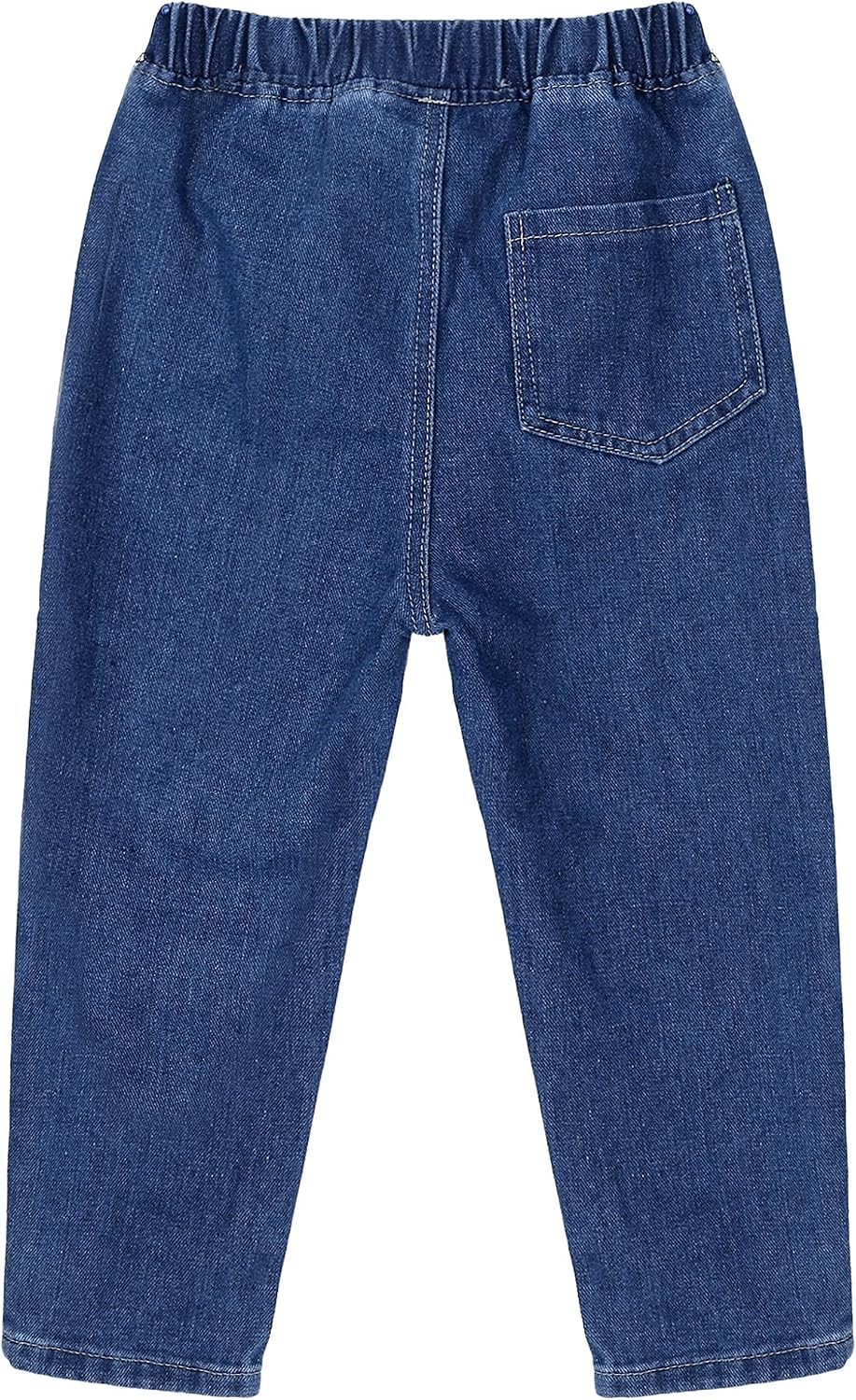 Baby Boys Girls Elastic Waistband Jeans Toddler Pull on Straight Leg Denim Pants Trousers