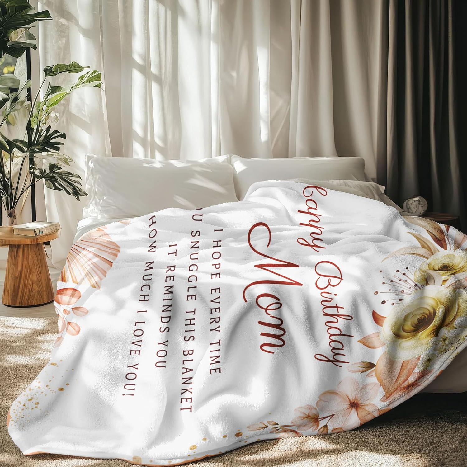 Birthday Gifts for Mom, Mom Birthday Gifts from Daughter Son, Unique Gift for Mothers Birthday, Mothers Bday Gift Fleece Blanket 60 x 50 Inch - Image 5