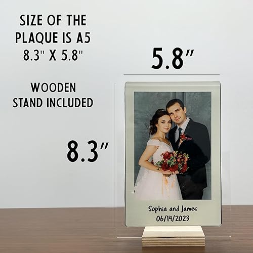 Miniatura 2 de Placa de fotos acrílica personalizada con imagen y texto, marco de fotos impreso personalizado para parejas, marco de fotos acrílico personalizado,