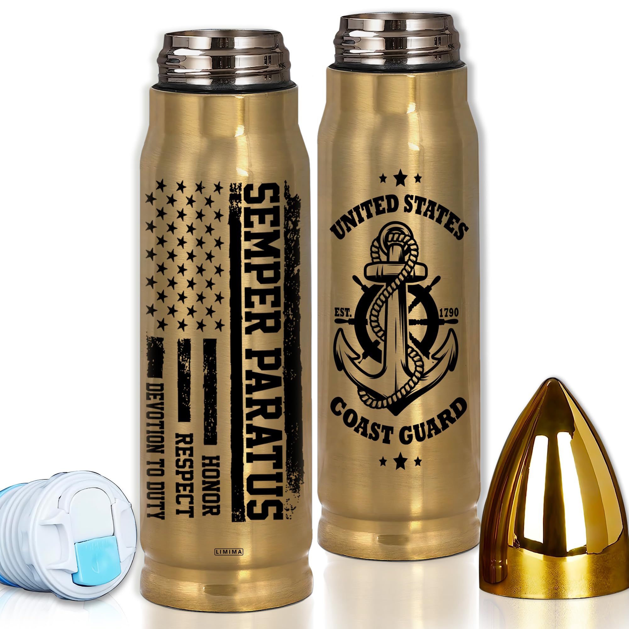 Coast Guard Gifts, Coast Guard Tumbler, Patriotic Tumbler with American Flag Style, Patriotic Tumblers, Stainless Steel Insulated Water Bottle 17oz for Men, Dad, Husband, Grandpa