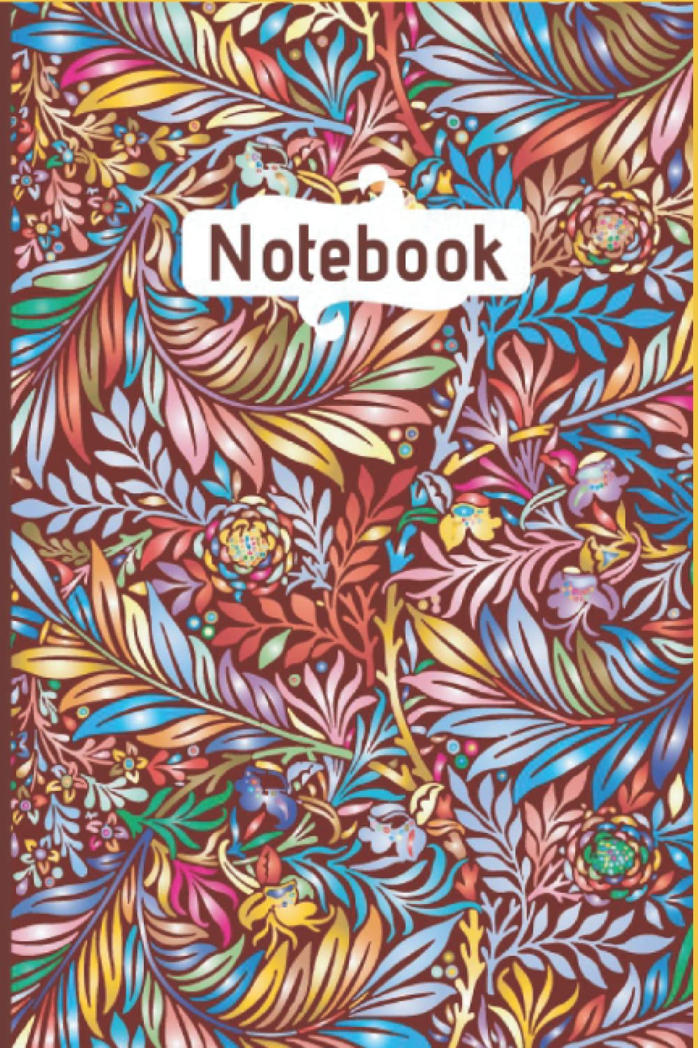 Notebook Colorful Leaves 6" x 9" With 120 Blank Pages (German Edition)