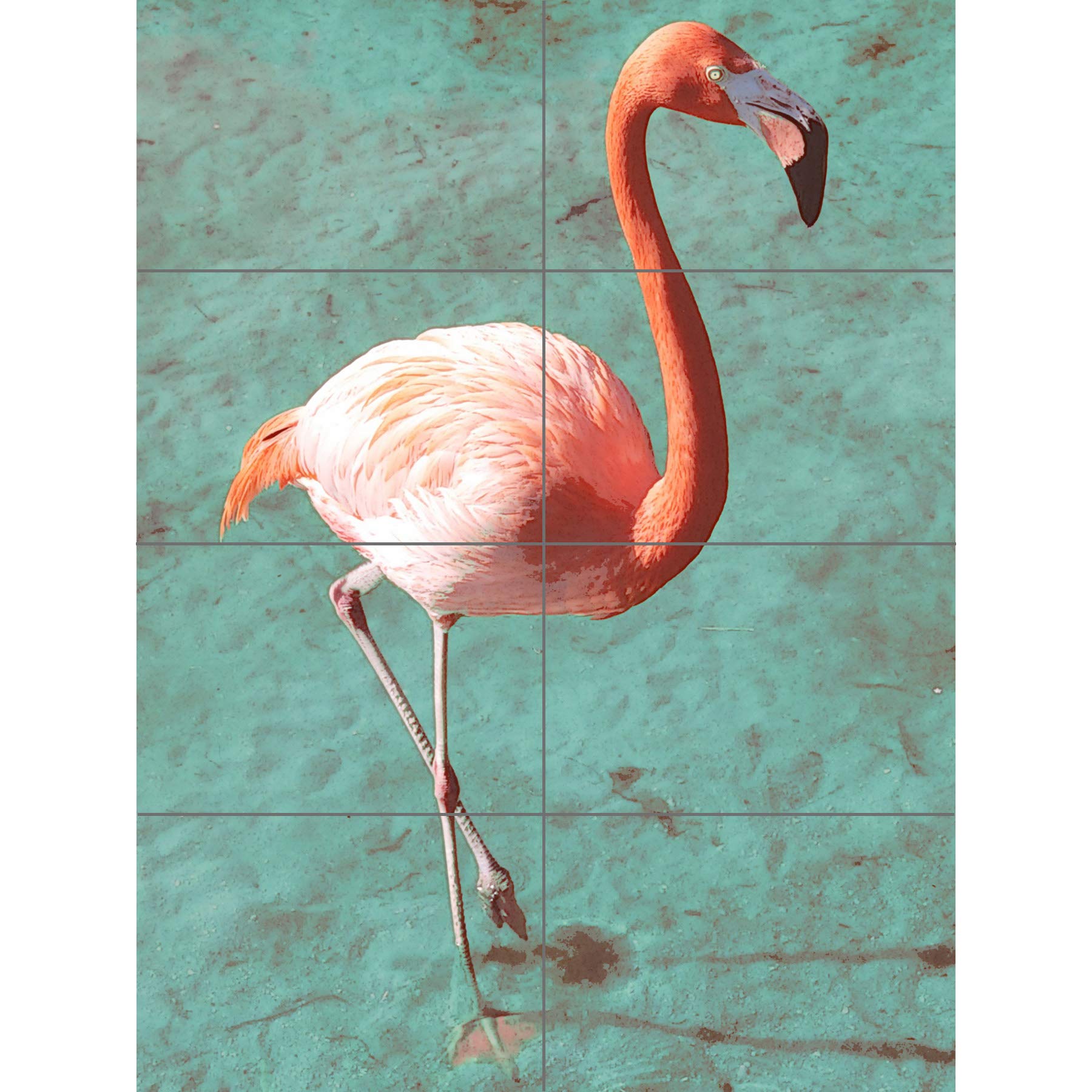 Artery8 Flamingo On Blue XL Giant Panel Poster (8 Sections)