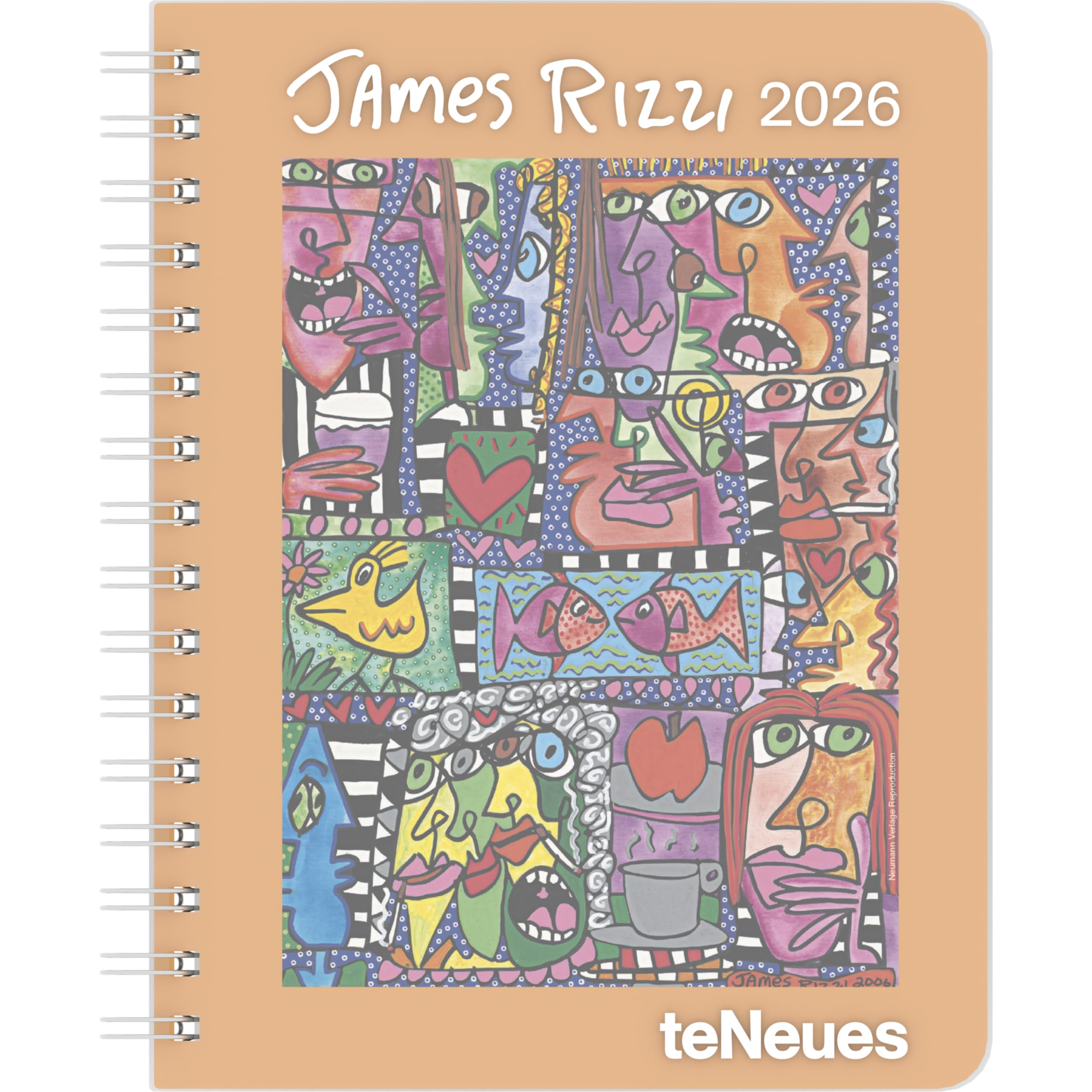 teNeues - James Rizzi Diary 2026 – Buchkalender 17x22 cm | Wochenkalender Deluxe mit Pop-Art-Motiven für Rizzi-Fans & Kunstliebhaber: Diary