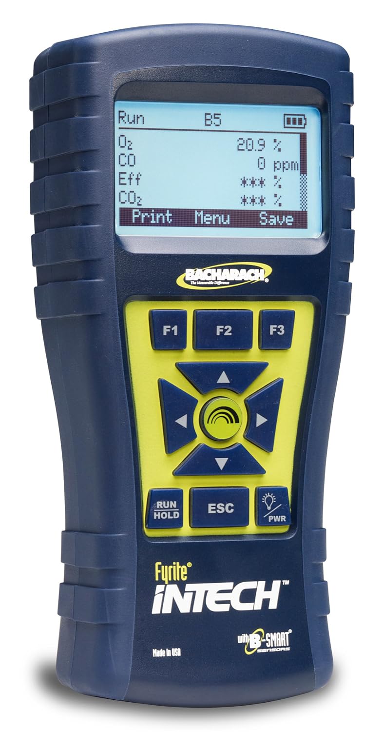 Bacharach Fyrite InTech Combustion Analyzer: Accurate O2, CO, Stack & Ambient Temp for HVAC