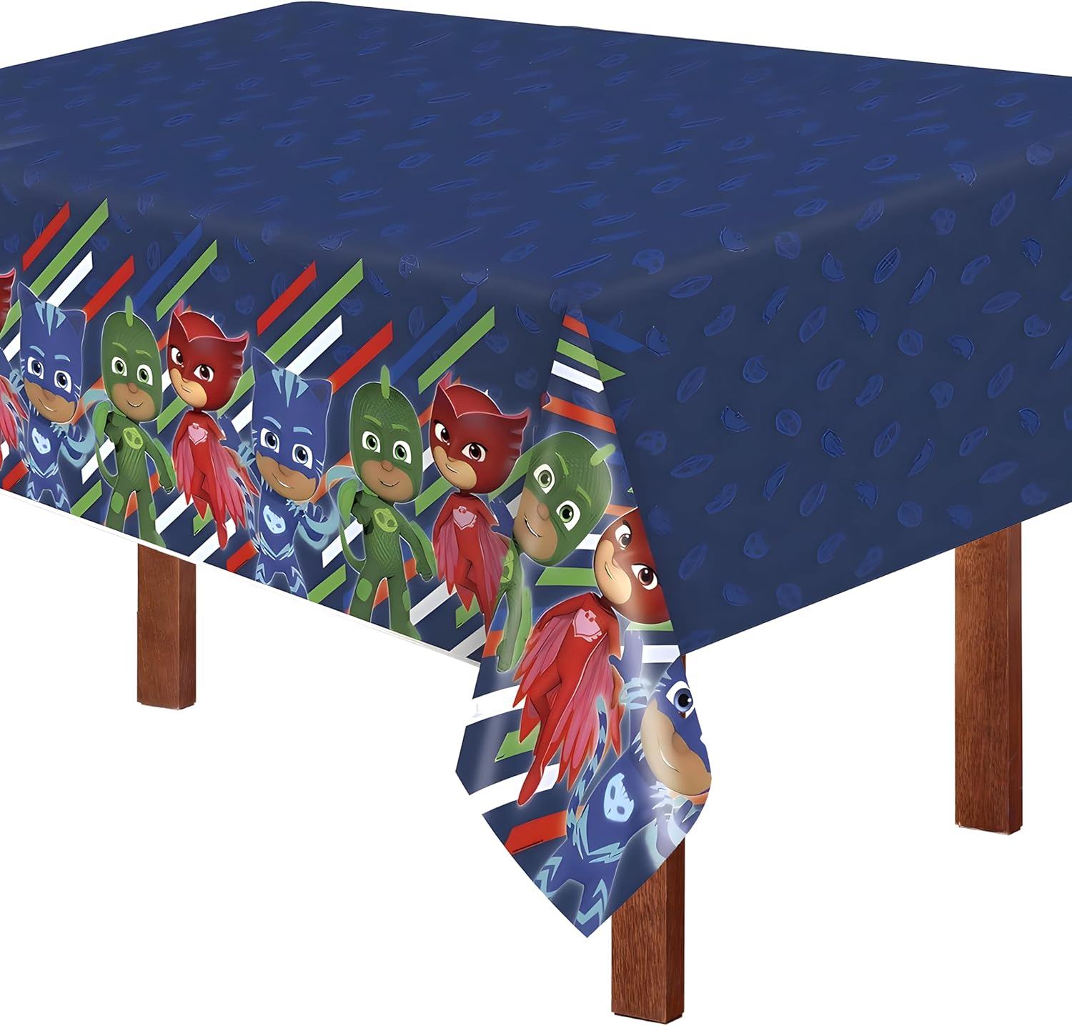 Unique Multicolor Rectangular PJ Masks Plastic Table Cover (54" x 84") 1 Count - Reusable Plastic Tableware, Perfect Party Decorations for Themed Events & Birthday Celebrations