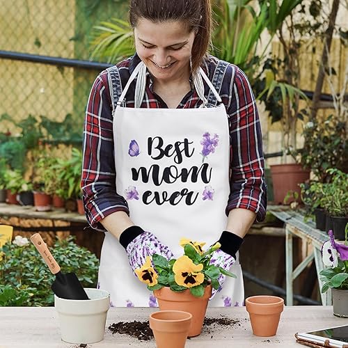 Miniatura 2 de Regalos para mamá, kit de herramientas de jardinería de lavanda, herramientas de plantación, sombrero de paja, delantal floral, guante para mujeres,