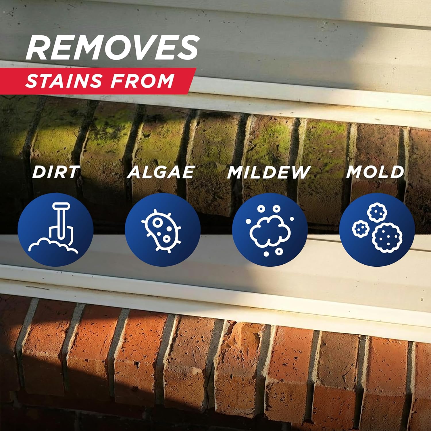 30 SECONDS Outdoor Cleaner 2 Pack with Hose End Sprayer - Cleans Stains from Algae, Mold and Mildew on Vinyl Siding, Deck, Patio, Brick and More